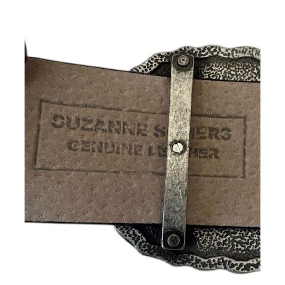 Suzanne Somers Vintage leather womens concho belt size 1X 2X beige snakeskin - Picture 4 of 9